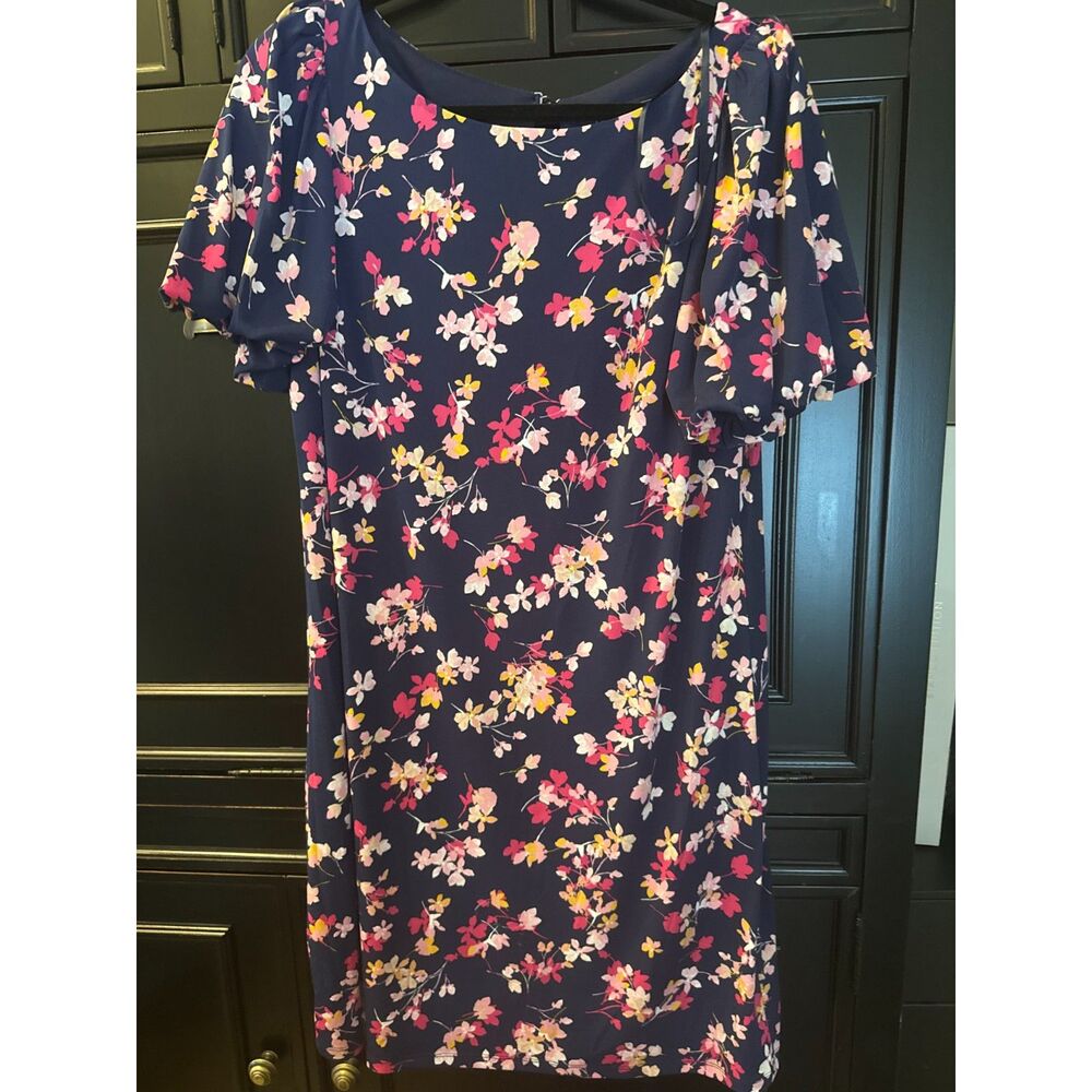 Jessica Howard navy floral shift dress sz 14